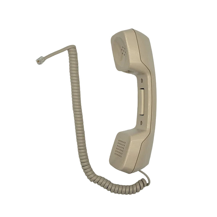 CPI Beige Handset with PTT Switch and Cord - OEM - Handset for use with Desksets