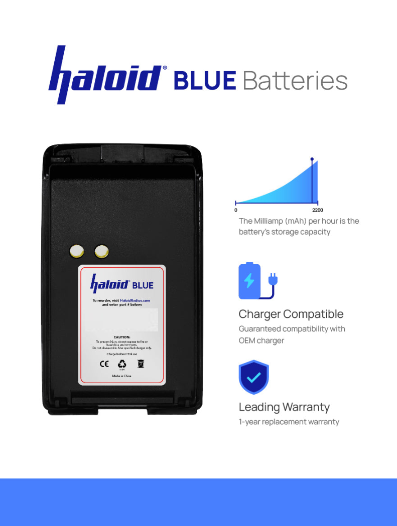 Haloid BLUE HR-4071 NiMh Battery for BPR40 — HaloidSolutions.com