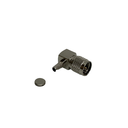 Haloid 182323 Right Angle Mini UHF Coaxial RF Connector Plug - 90 degrees - MINI UHF Male Termination Connector
