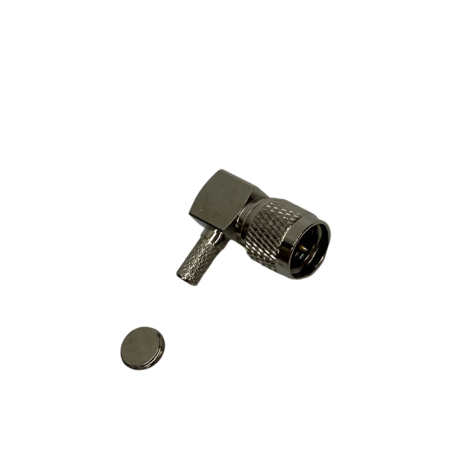 Haloid 182323 Right Angle Mini UHF Coaxial RF Connector Plug - 90 degrees - MINI UHF Male Termination Connector