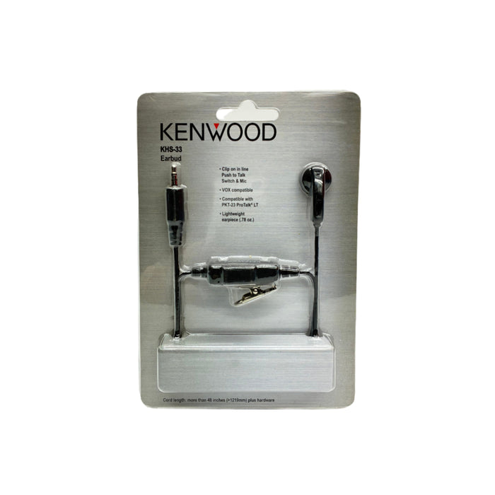 Kenwood KHS-33 Earbud and Microphone with Push To Talk for PKT-23 - KHS33 - HaloidSolutions.com