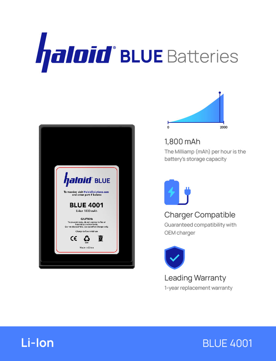 Haloid BLUE 4001 1800 mAh Lithium Battery for Motorola CLP1010 DLR1060 ...