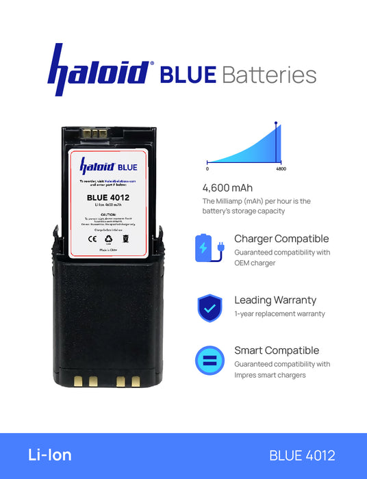 Haloid BLUE HR-4486-48S 4,800 mAh Lithium Battery 4486-48-S for APX6000 APX7000 APX8000 Radios (Replaced with BLUE 4012)