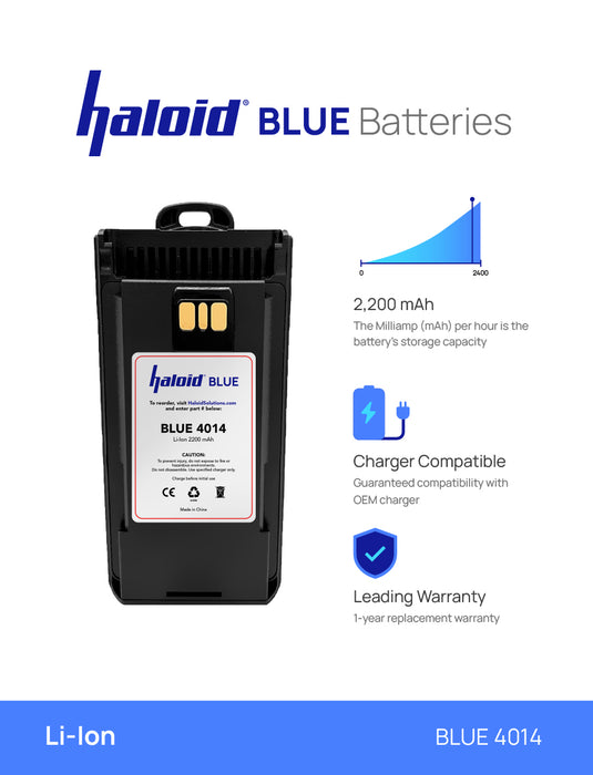 Haloid BLUE HR-133-UNI Lithium Battery 133 for EVX261 EVX530 EVX534 EVX539 VX260 VX261 VX264 VX450 VX459 (Replaced with BLUE 4014)