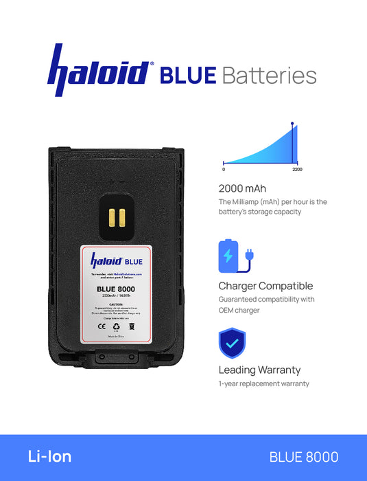 Haloid BLUE 8000 2000 mAh Lithium Ion Battery for BD500 BD505 BD555