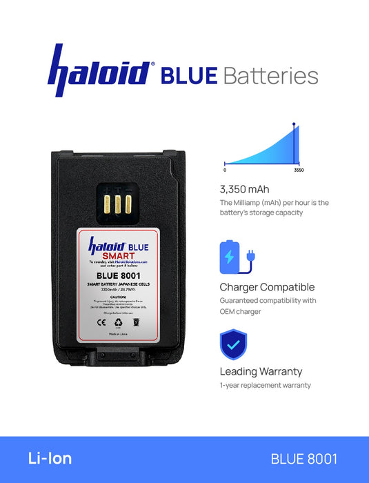 Haloid BLUE 8001 3350 mAh Impres Compatible Lithium Ion Battery for DP505 PD402 PD405