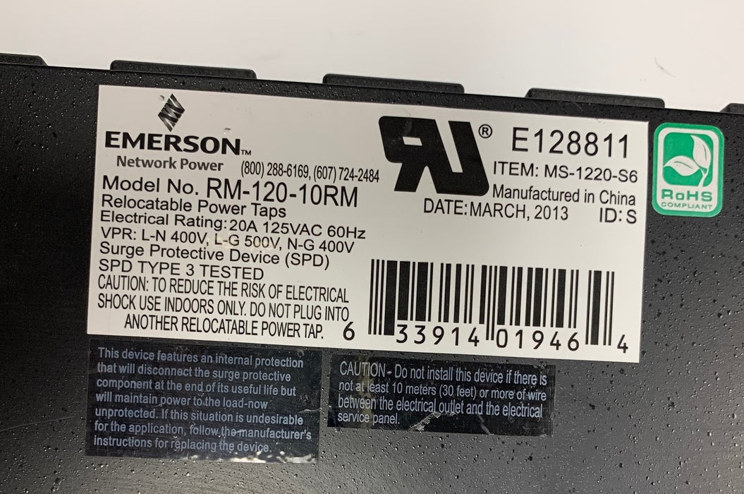 EMERSON RM-120-10RM Rack-Mounted A/C Network Power Monitoring Switch - HaloidRadios.com